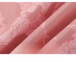 Macro view of pink camo waterproof windproof fabric for outdoor hiking jackets