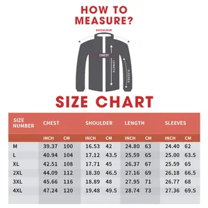Detailed size chart for slim fit leather jacket showing chest and shoulder measurements