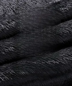 Close-up of thick black Arctic fleece lining for men's winter motorcycle leather jackets