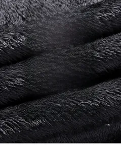 Close-up of black Arctic fleece lining texture showing warmth and comfort details