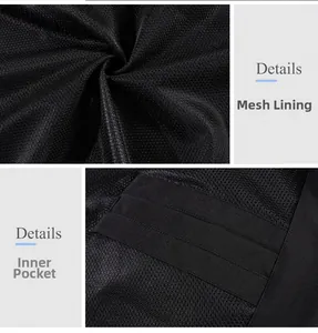 Detail of waterproof jacket featuring breathable mesh lining and hidden inner pocket