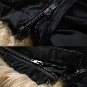 Men's winter washed jacket with faux fur trim hood and premium metal zipper detail
