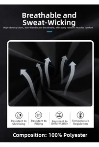 Detail of high-density 100% polyester fabric showing breathable and anti-pilling texture