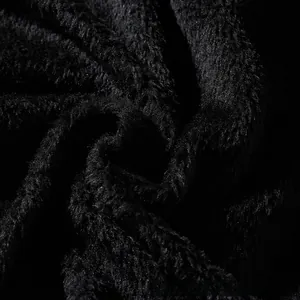 Close-up of the thick black fleece lining texture for the men's winter motorcycle jacket