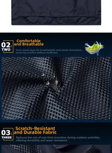 Detail of breathable mesh lining and scratch-resistant fabric on tactical vest
