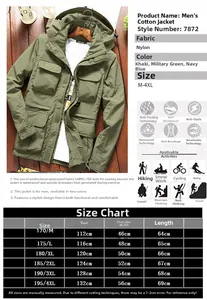Detailed technical chart of army green waterproof hiking jacket with detachable sleeves