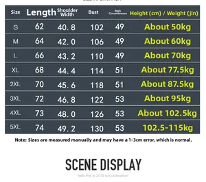 Tableau des tailles détaillé pour gilet homme avec longueur poitrine et poids guide