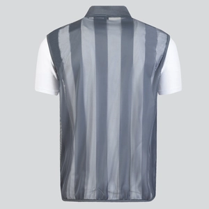 Gilet en maille respirante pour hommes gris foncé avec col montant pour l'été