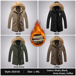 Parka d'hiver pour hommes avec coupe ajustée, capuche en fourrure et doublure polaire