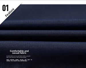 Close-up of dark blue pilling resistant and waterproof fabric for outdoor jacket