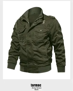Detailed front view of Army green military jacket with U.S. ARMY patch and epaulettes