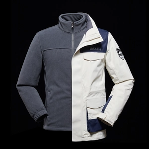 3-in-1 waterproof outdoor jacket with detachable fleece liner and breathable shell