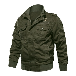 Veste militaire d'hiver verte pour hommes avec rembourrage et écusson U.S. ARMY