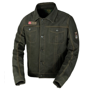 Veste Militaire Utilitaire pour Homme en Coton Rétro Workwear Extérieur Manteau Décontracté Écussons et Poches Grandes Tailles