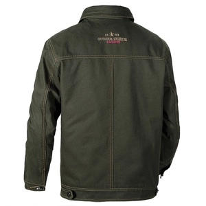Veste militaire homme vert armée avec broderie Outdoor Fashion au dos du vêtement