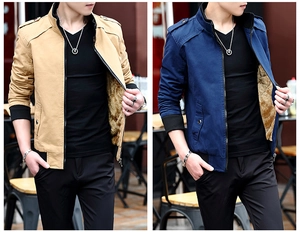 Detail of warm fleece lining and ribbed cuffs on men's cotton utility jackets