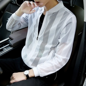 Men Sun Protection Jacket Lightweight Breathable Mesh Hooded Coat Summer Thin Casual Sportswear Korean Fashion Outwear