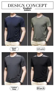 Detailed grid view of moisture-wicking ice silk sports T-shirts in four different colors