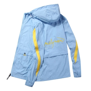 Men Sun Protection Jacket 100 Percent Polyester UV Protective Hooded Windbreaker Lightweight Breathable Outdoor Fishing Sport Coat