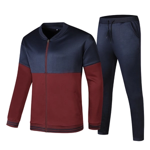 Men Casual Tracksuit Color Block Zipper Jacket And Drawstring Pants Sporty Breathable Lightweight Outdoor Activewear Outfit