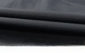 Close-up of lightweight dark grey vest fabric showing high-density woven texture
