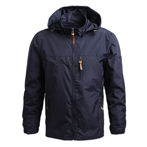 Veste à Capuche de Plein Air pour Hommes Coupe-Vent Imperméable en Nylon Coupe-Vent Multi Poches Décontracté Sport Automne