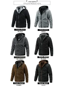 Détails des vestes coupe-vent réversibles à capuche en trois combinaisons de couleurs