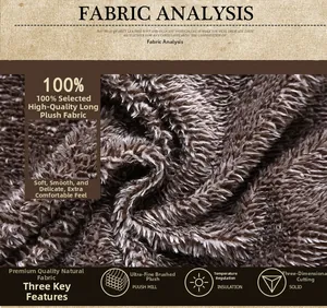 Macro shot of 100% premium long-pile plush lining in coffee brown for thermal jackets