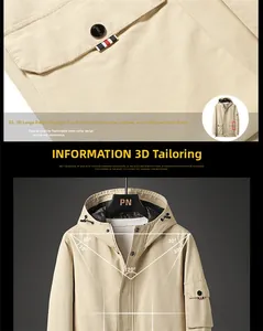 Close-up of khaki utility jacket featuring 3D cargo pockets and ergonomic 3D tailoring