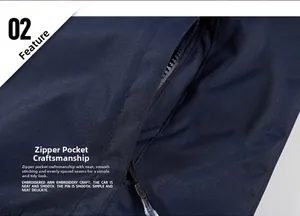 Detail of waterproof outdoor jacket showing zipper pocket with ripstop grid fabric