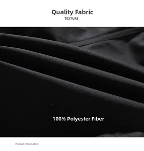 Dettaglio del tessuto nero 100% poliestere con trama fitta per pantaloni cargo