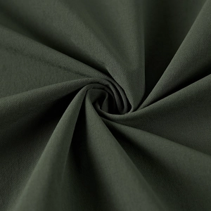 Men's stretch casual outdoor jacket in army green showing flexible textile texture