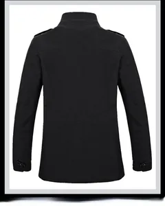 Back view detail of men's business jacket with epaulettes and vertical seam lines