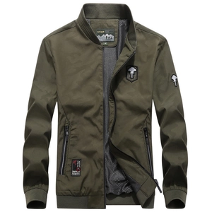 Men's Cotton Camouflage Jacket With Polyester Mesh Lining Casual Stand Collar Outdoor Windbreaker Multi Pocket Bomber Coat
