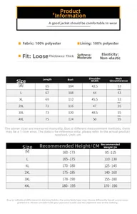 Detailed size chart and material specifications for men's winter thickened puffer vest