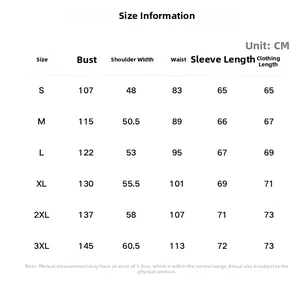 Detailed size information chart for men's hooded faux leather jackets from S to 3XL