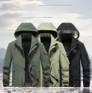 Detailed close-up showing three colors of fleece-lined jackets with utility sleeve pocket