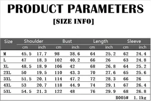 Size chart for men's hooded leather jacket showing shoulder, bust, and sleeve dimensions