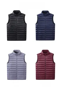 Gilet leggeri da uomo in nero, blu navy, grigio e bordeaux con collo alto alla moda