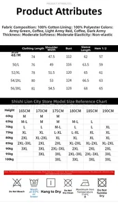 Detailed size chart for men's fleece-lined plaid hooded shirt with material specifications