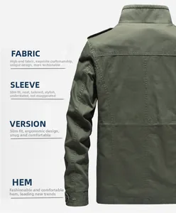 Détail macro du dos d'une veste en coton vert armée avec épaulettes et coutures militaires