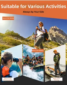 Waterproof outdoor jacket for hiking, photography, rafting, and fishing activities