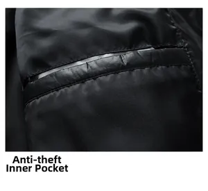 Détail du tissu résistant avec poche intérieure antivol pour ce gilet matelassé homme