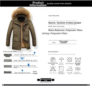 Detail view of winter parka featuring faux fur collar and durable polyester fabric texture