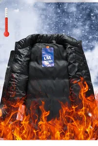 Detail of the high collar and warm filling on this black men's down puffer vest