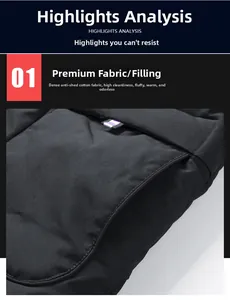Detail of high-density down-proof fabric and thick insulation on men's winter vest
