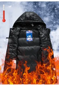 Detail showing high thermal insulation with cold and fire contrast for down vest