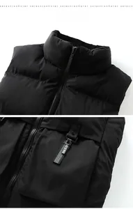 Détail de la veste d'hiver avec poche à sangle iconique et fermeture éclair mate