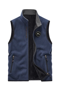 Men Outdoor Polar Fleece Vest Stand Collar Full Zip Sleeveless Jacket Warm Waistcoat For Autumn Winter Adventure Casual Wear