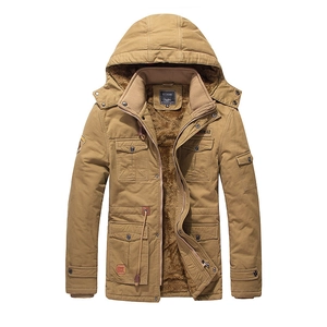 Giacca Parka In Cotone Pesante Da Uomo Inverno Foderata In Pile Multitasche Cappuccio Staccabile Outdoor Casual Abbigliamento Da Lavoro Cappotto